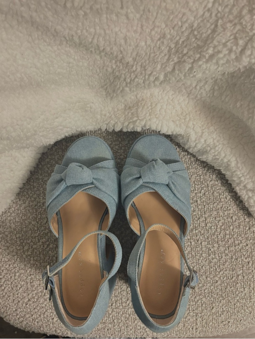 Light Blue Knotted Slingback heels